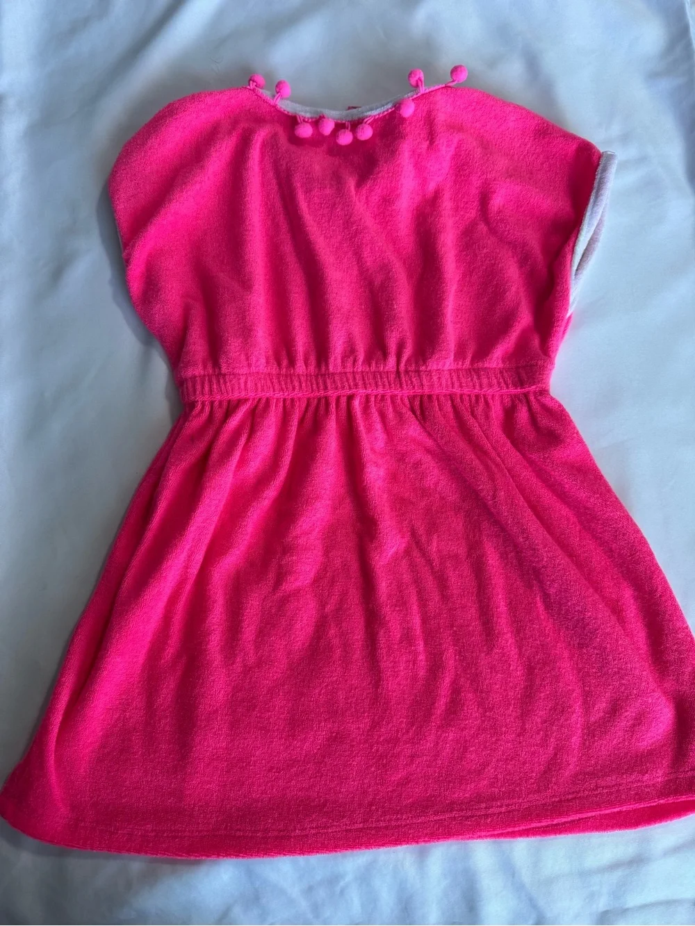 Betsey Johnson Kids Hot Pink Swim Coverup with White Trim